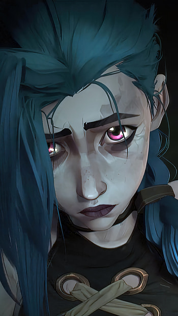 Jinx sad, face, iris, Arcane HD phone wallpaper
