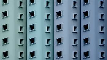 Buildings Colorful Minimal Blue , buildings, minimalism, minimalist, artist, artwork, digital-art, deviantart HD wallpaper