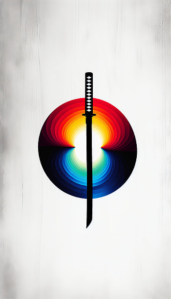 Ninja Sword Spectrum, sword, samurai, colorful HD phone wallpaper