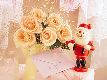 Roses for RoseofSharon, graphy, roses, lace, gift, elegant, abstract, fancy, flowers, santa HD wallpaper