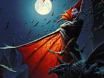 Vampire under moonlight, cartoon, moon, entertainment, other, bats HD wallpaper