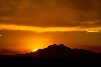 Nature, Sunset, Sky, Sun, Clouds, Slope HD wallpaper