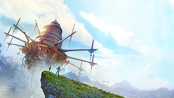 Aincrad's Echo — Sword Art Online, Video Game, Airship, Floating Island HD wallpaper