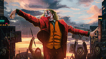 Joker Happy, joker-movie, joker, superheroes, supervillain HD wallpaper