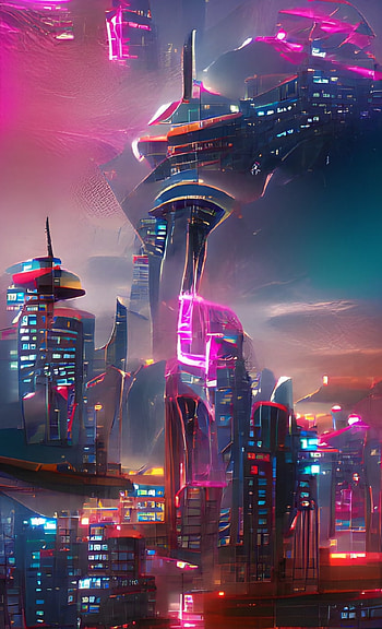 Future city, pink, world HD phone wallpaper