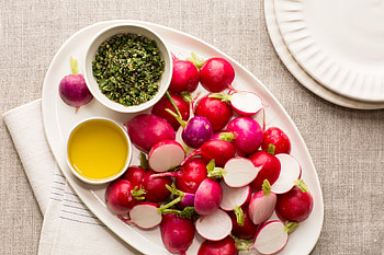 Radishes, Herbed salt, Olive oil, Flavorful recipe HD wallpaper