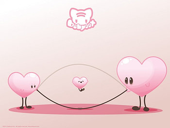Playing with Heartstrings, kawaii, Skipping, Hearts, bekyoot, Pink, Cute HD wallpaper