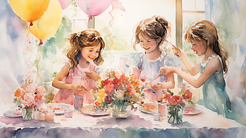 Enchanting Birtay Party Celebration, birtay party, child, celebration, flower, balloon HD wallpaper