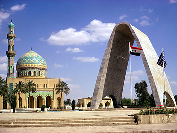 Mosque and Arch to Unknown Soldier, bagad, mosque HD wallpaper