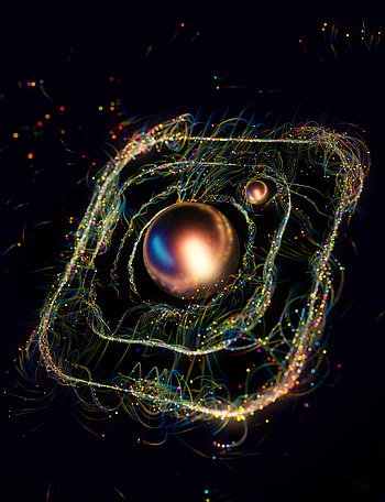 Glare, Shine, Multicolored, Motley, 3D, Lines, Brilliance, Ball, Thread, Threads, Pearl HD phone wallpaper