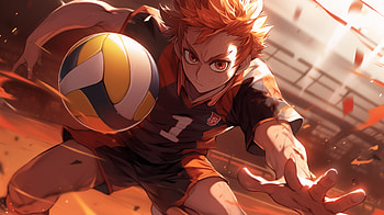 Hinata in Action: Haikyū!! Anime Volleyball, Anime, Haikyū!!, volleyball, Shōyō Hinata HD wallpaper