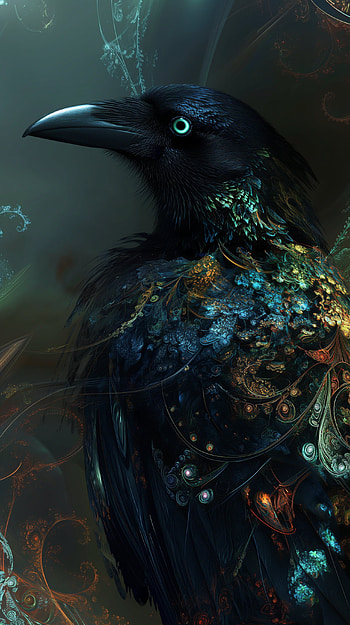 Mystical Raven Art , bird HD phone wallpaper