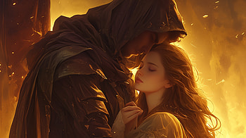 Embrace of Firelight, love, romance, Romantic, fantasy, couple HD wallpaper