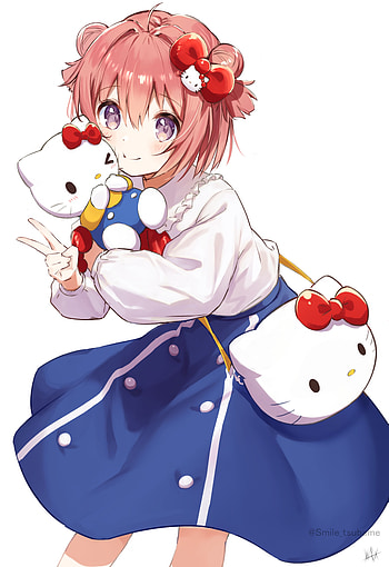 Yuru yuri, anime girl, hello kitty, anime, kitty, sanrio HD phone wallpaper