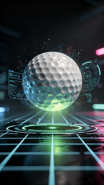 HoloGolf — Futuristic Neon Golf Ball HD phone wallpaper