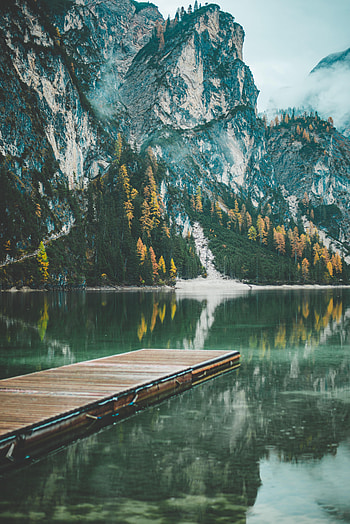 Nature, Trees, Mountains, Italy, Lake, Reflection, Pier HD phone wallpaper