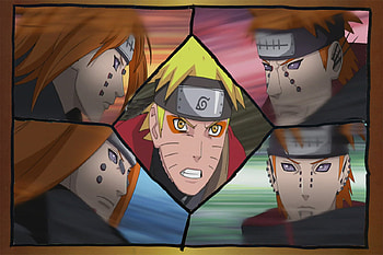 naruto vs pain, naruto, naruto sage mode, pain, strong HD wallpaper
