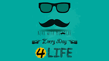 Nerd With Mustache, mustache, typography, comments, nerd HD wallpaper
