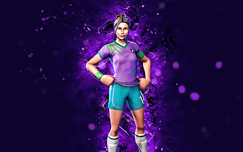 Poised Playmaker, , violet neon lights, Fortnite Battle Royale, Fortnite characters, Poised Playmaker Skin, Fortnite, Poised Playmaker Fortnite HD wallpaper