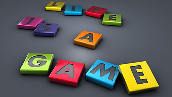 LIFE'S A GAME..., slogans, words, games, quotes, tiles, colours HD wallpaper