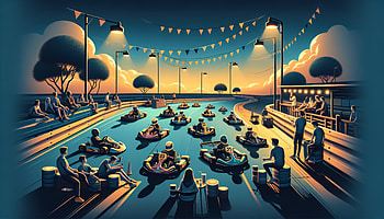 Twilight Karting Race, Karting, Fun HD wallpaper