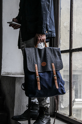 Miscellanea, Miscellaneous, Window, Man, Style, Backpack, Rucksack, Fashion HD phone wallpaper