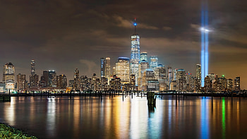 Manhattan Skyline at night, Tribute in light , Dramatic cityscape, Nighttime beauty HD wallpaper