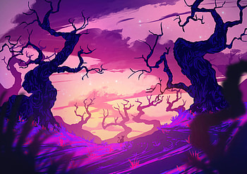 Cat In Forest , cat, artist, artwork, digital-art, artstation, synthwave, retrowave HD wallpaper