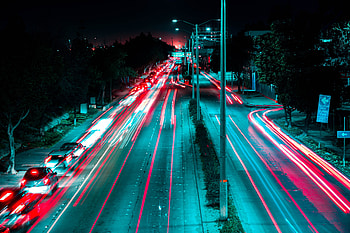 Night, Dark, Road, Traffic, Movement, Night City, Long-Term Exposure HD wallpaper