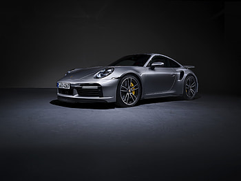 Porsche 911 Turbo S, silver sports car HD wallpaper