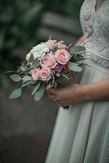 Flowers, Wedding, Bouquet, Dress, Attire, Outfit HD phone wallpaper