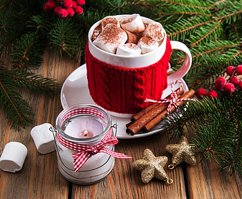 Marshmallow, coffee, tea, cream HD wallpaper