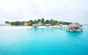 People, Nature, Sky, Palms, Pier, Tropics, Island, Overcast, Mainly Cloudy, Resort, Azure, Gazebos HD wallpaper
