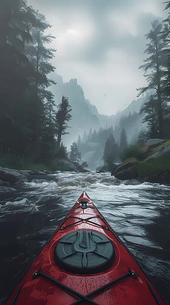 Misty river kayaking, kayaking, river, mist, nature HD phone wallpaper