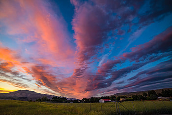 Pink clouds, field, , clouds, nature, sky, plain, wonder, graphy, country, scenery, pink, rural HD wallpaper