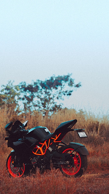 Ktm Bike, Grass Background HD phone wallpaper