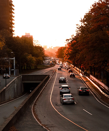 Sunset, Cars, Miscellanea, Miscellaneous, Road, Traffic HD phone wallpaper