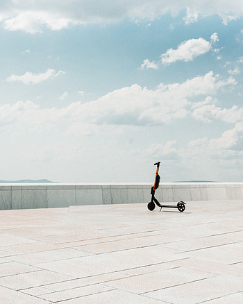 Clouds, Minimalism, Scooter, Roof HD phone wallpaper