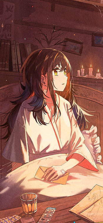 Serene Anime Girl: Cozy Evening, Anime, girl, anime girl HD phone wallpaper