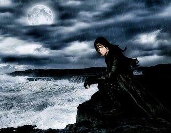 Tears From The Moon-Deviant Art, abstract, boy, moon, deviant art, tears, dark HD wallpaper
