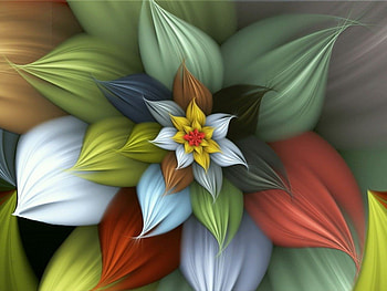 Flower background, colorful, style, abstract, art, flower HD wallpaper
