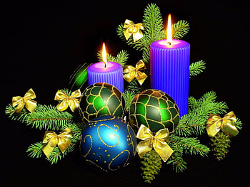 Xmas decoration, holiday, candle, christmas, ball HD wallpaper