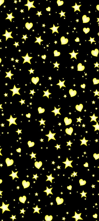 Stars and hearts, black_and_yellow, star, black, yellow, heart HD phone wallpaper