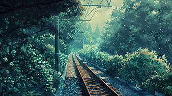 Tranquil Railroad Path - Ultra, train tracks, railroad, nature, landscape, tracks HD wallpaper