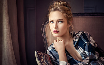 Look!, beautiful, long hair, woman, chatains HD wallpaper