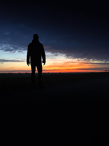 Sunset, Dark, Silhouette, Human, Person, Loneliness, Alone, Lonely HD phone wallpaper