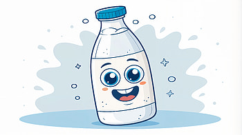 Cheerful Milk Bottle - Ultra, milk, cartoon, bottle, smile, cute HD wallpaper