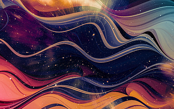 colorful abstract waves, , artwork, galaxy, nebula, abstract waves, background with waves HD wallpaper