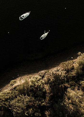 Nature, View From Above, Coast, Boat, Cutter HD phone wallpaper