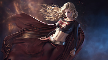 Supergirl The Power Of Her Gaze, supergirl, superheroes, artwork, digital-art, ai, deviantart HD wallpaper